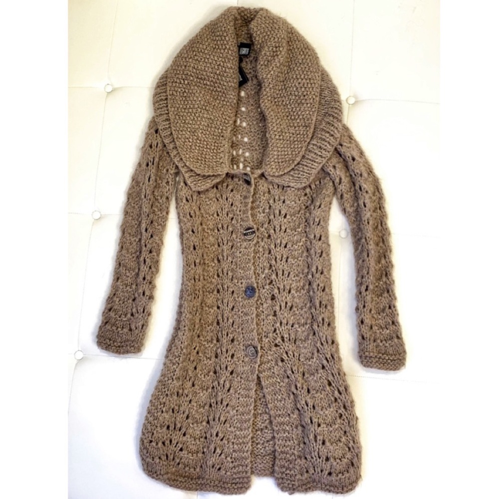 LEGGATE Wool Mid Length Cardigan Sz S